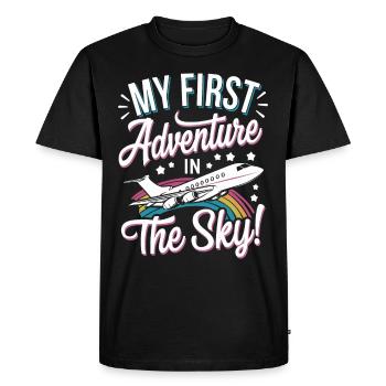 My First Plane Ride First Time Flying Adventure - Men's Premium Organic T-Shirt - black - Front - Nico (187cm)