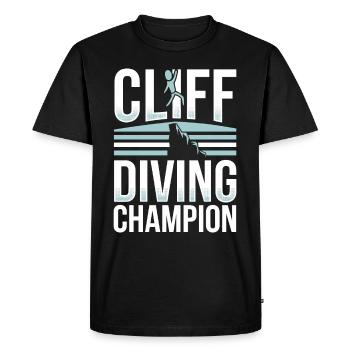 Cliff Diving Adventure Sports Thrill Seeker - Men's Premium Organic T-Shirt - black - Front - Nico (187cm)