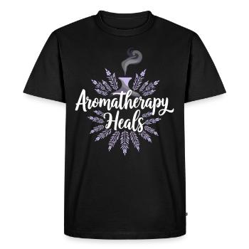 Adoptez l’aromathérapie pour une guérison holistique et - T-shirt Premium bio Homme - noir - Devant - Nico (187cm)