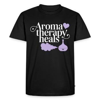 Adoptez l’aromathérapie pour une guérison holistique et - T-shirt Premium bio Homme - noir - Devant - Nico (187cm)