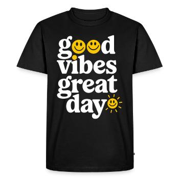 Énergie positive et parcours de bien-être pour un - T-shirt Premium bio Homme - noir - Devant - Nico (187cm)