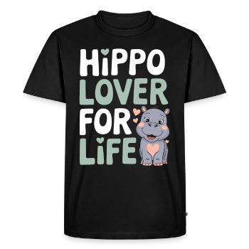 Adorable Baby Hippo Artwork for Hippo Lovers - Men's Premium Organic T-Shirt - black - Front - Nico (187cm)