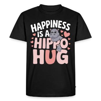 Adorable Baby Hippo Artwork for Hippo Lovers - Men's Premium Organic T-Shirt - black - Front - Nico (187cm)