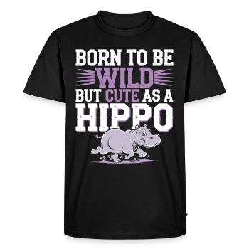 Adorable Baby Hippo Artwork for Hippo Lovers - Men's Premium Organic T-Shirt - black - Front - Nico (187cm)