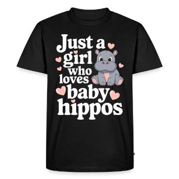 Adorable Baby Hippo Artwork for Hippo Lovers - Men's Premium Organic T-Shirt - black - Front - Nico (187cm)