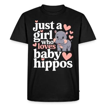 Adorable Baby Hippo Artwork for Hippo Lovers - Men's Premium Organic T-Shirt - black - Front - Nico (187cm)