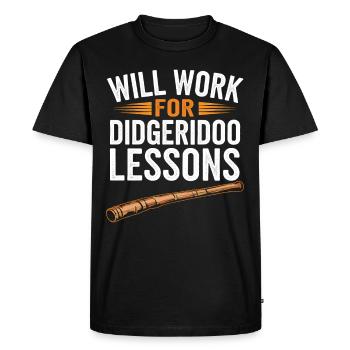 Didgeridoo Player Embracing Aboriginal Instrument - Men's Premium Organic T-Shirt - black - Front - Nico (187cm)
