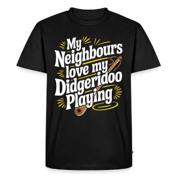 Didgeridoo Player Embracing Aboriginal Instrument - Men's Premium Organic T-Shirt - black - Front - Nico (187cm)