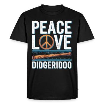 Didgeridoo Player Embracing Aboriginal Instrument - Men's Premium Organic T-Shirt - black - Front - Nico (187cm)