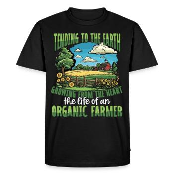 Tending the Earth Organic Farmer Life Farming - Men's Premium Organic T-Shirt - black - Front - Nico (187cm)