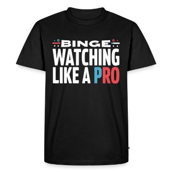 Marathon télévisé pour les accros du streaming - T-shirt Premium bio Homme - noir - Devant - Nico (187cm)