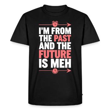 Time travel sci-fi enthusiast and time machine - Men's Premium Organic T-Shirt - black - Front - Nico (187cm)