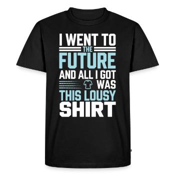 Time travel sci-fi enthusiast and time machine - Men's Premium Organic T-Shirt - black - Front - Nico (187cm)