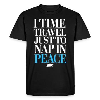 Time travel sci-fi enthusiast and time machine - Men's Premium Organic T-Shirt - black - Front - Nico (187cm)