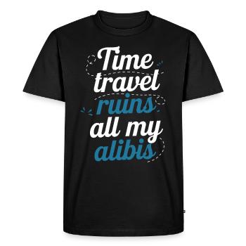 Time travel sci-fi enthusiast and time machine - Men's Premium Organic T-Shirt - black - Front - Nico (187cm)