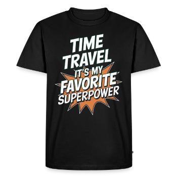 Time travel sci-fi enthusiast and time machine - Men's Premium Organic T-Shirt - black - Front - Nico (187cm)
