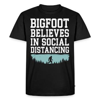 Bigfoot croyant Sasquatch Cryptide Créature de la forêt - T-shirt Premium bio Homme - noir - Devant - Nico (187cm)