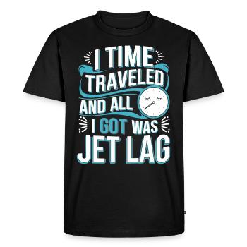 Time travel sci-fi enthusiast and time machine - Men's Premium Organic T-Shirt - black - Front - Nico (187cm)