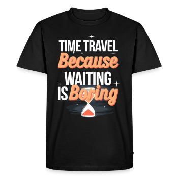 Time travel sci-fi enthusiast and time machine - Men's Premium Organic T-Shirt - black - Front - Nico (187cm)