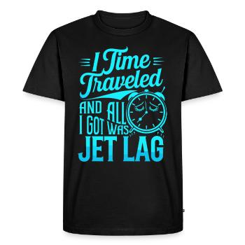 Time travel sci-fi enthusiast and time machine - Men's Premium Organic T-Shirt - black - Front - Nico (187cm)