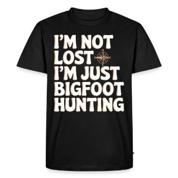 Bigfoot croyant Sasquatch Cryptide Créature de la forêt - T-shirt Premium bio Homme - noir - Devant - Nico (187cm)