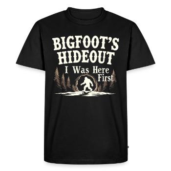 Bigfoot croyant Sasquatch Cryptide Créature de la forêt - T-shirt Premium bio Homme - noir - Devant - Nico (187cm)