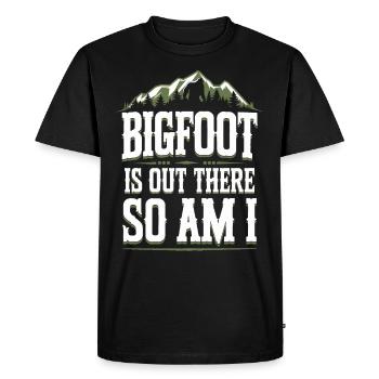 Bigfoot croyant Sasquatch Cryptide Créature de la forêt - T-shirt Premium bio Homme - noir - Devant - Nico (187cm)
