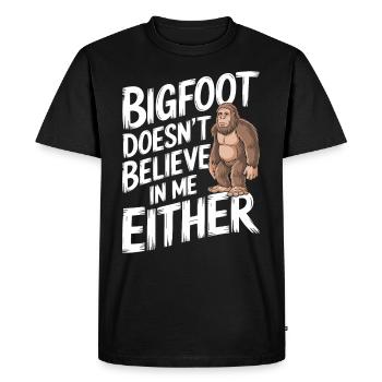 Bigfoot croyant Sasquatch Cryptide Créature de la forêt - T-shirt Premium bio Homme - noir - Devant - Nico (187cm)