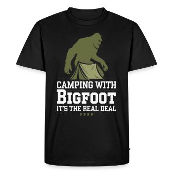 Bigfoot Believer Sasquatch Cryptid Forest Creature - Men's Premium Organic T-Shirt - black - Front - Nico (187cm)
