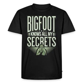 Bigfoot croyant Sasquatch Cryptide Créature de la forêt - T-shirt Premium bio Homme - noir - Devant - Nico (187cm)