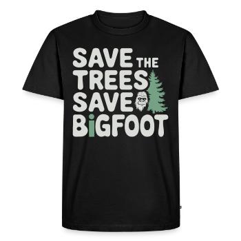 Bigfoot croyant Sasquatch Cryptide Créature de la forêt - T-shirt Premium bio Homme - noir - Devant - Nico (187cm)