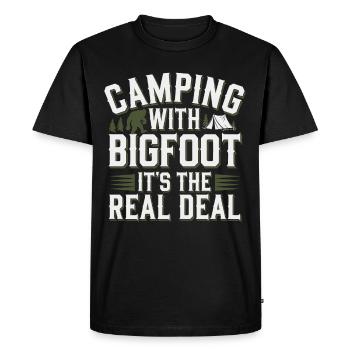 Bigfoot croyant Sasquatch Cryptide Créature de la forêt - T-shirt Premium bio Homme - noir - Devant - Nico (187cm)