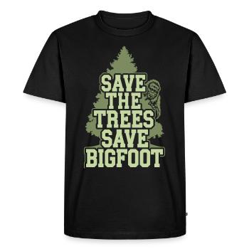 Bigfoot croyant Sasquatch Cryptide Créature de la forêt - T-shirt Premium bio Homme - noir - Devant - Nico (187cm)