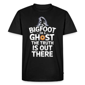 Bigfoot croyant Sasquatch Cryptide Créature de la forêt - T-shirt Premium bio Homme - noir - Devant - Nico (187cm)