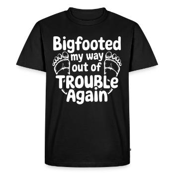 Bigfoot croyant Sasquatch Cryptide Créature de la forêt - T-shirt Premium bio Homme - noir - Devant - Nico (187cm)