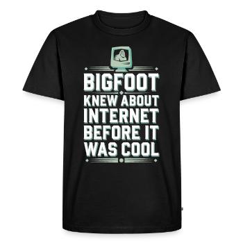 Bigfoot croyant Sasquatch Cryptide Créature de la forêt - T-shirt Premium bio Homme - noir - Devant - Nico (187cm)