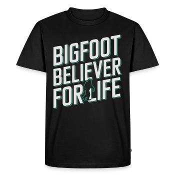 Bigfoot croyant Sasquatch Cryptide Créature de la forêt - T-shirt Premium bio Homme - noir - Devant - Nico (187cm)