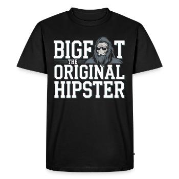 Bigfoot croyant Sasquatch Cryptide Créature de la forêt - T-shirt Premium bio Homme - noir - Devant - Nico (187cm)