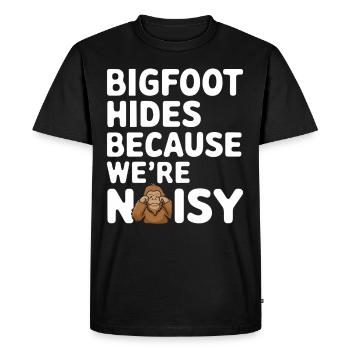 Bigfoot croyant Sasquatch Cryptide Créature de la forêt - T-shirt Premium bio Homme - noir - Devant - Nico (187cm)