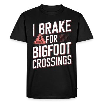 Bigfoot croyant Sasquatch Cryptide Créature de la forêt - T-shirt Premium bio Homme - noir - Devant - Nico (187cm)