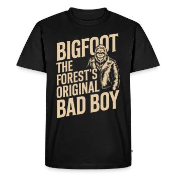 Bigfoot croyant Sasquatch Cryptide Créature de la forêt - T-shirt Premium bio Homme - noir - Devant - Nico (187cm)