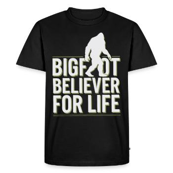 Bigfoot Believer Sasquatch Cryptid Forest Creature - Men's Premium Organic T-Shirt - black - Front - Nico (187cm)