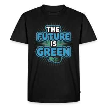 Climate optimism, Earth Day, Sustainability - Men's Premium Organic T-Shirt - black - Front - Nico (187cm)