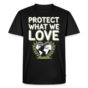 Climate optimism, Earth Day, Sustainability - Men's Premium Organic T-Shirt - black - Front - Nico (187cm)