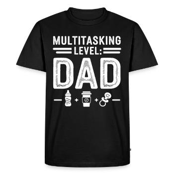 Humour parental Les nouveaux pères ont pour la première fois - T-shirt Premium bio Homme - noir - Devant - Nico (187cm)