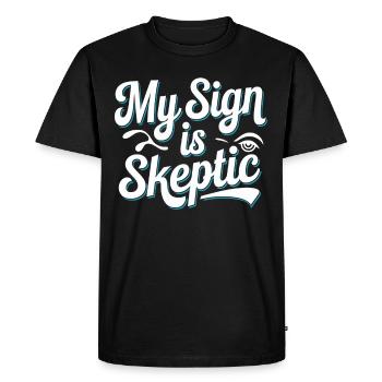 Astrology Skeptic: Critical Thinking - Men's Premium Organic T-Shirt - black - Front - Nico (187cm)