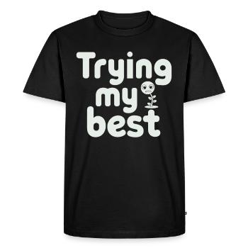 Plant Parent Black Thumb Funny Plant Care Struggle - Men's Premium Organic T-Shirt - black - Front - Nico (187cm)