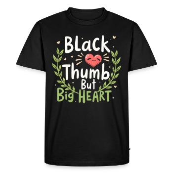 Plant Parent Black Thumb Funny Plant Care Struggle - Men's Premium Organic T-Shirt - black - Front - Nico (187cm)