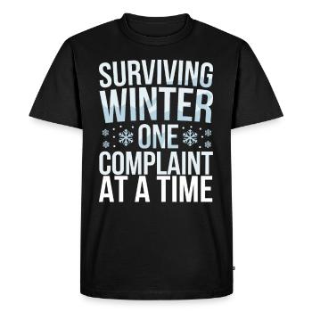 Hiver--froid-plaintes - T-shirt Premium bio Homme - noir - Devant - Nico (187cm)