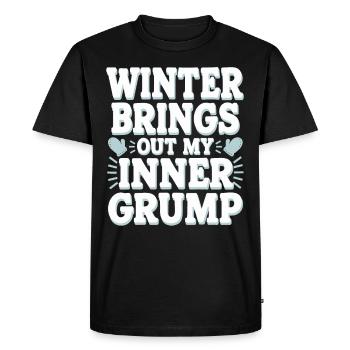 Hiver--froid-plaintes - T-shirt Premium bio Homme - noir - Devant - Nico (187cm)